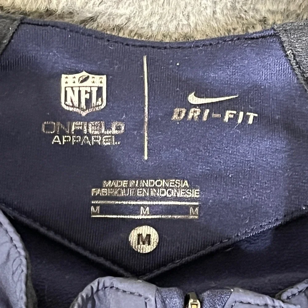 Nike NFL Denver‎ Broncos Dri-FIT 1/4 Zip Pullover Jacket Navy Blue Mens Medium